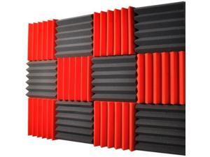 2x12x12-12PK RED/CHARCOAL Acoustic Wedge Soundproofing Studio Foam 2x12x12-12PK RED/CHARCOAL Acoustic Wedge Soundproofing Studio Foam