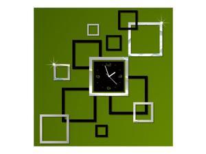 Wall Clock Stylish 3D Decoration Square Shape black silver Wall Clock Stylish 3D Decoration Square Shape black silver