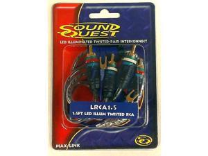 Stinger SoundQuest 1.5ft LED Illuminated RCA Twisted Pair LRCA1.5 Stinger SoundQuest 1.5ft LED Illuminated RCA Twisted Pair LRCA1.5
