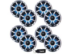 Wet Sounds - Four Pairs Of REVO 6-XSS Silver Open XS Grille 6.5 Inch Marine LED Coaxial Speakers Wet Sounds - Four Pairs Of REVO 6-XSS Silver Open XS Grille 6.5 Inch Marine LED Coaxial Speakers