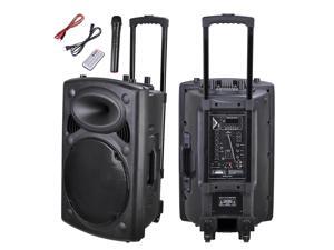 1500W Portable Remote PA Active Speaker Mic Guitar AMP Bluetooth USB SD LCD FM 1500W Portable Remote PA Active Speaker Mic Guitar AMP Bluetooth USB SD LCD FM