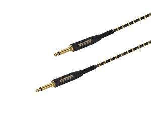 Monoprice Braided Cloth 1/4 Inch (TS) Male 20AWG Instrument Cable Cord - 35 Feet- Black (Gold Plated) Monoprice Braided Cloth 1/4 Inch (TS) Male 20AWG Instrument Cable Cord - 35 Feet- Black (Gold Plated)