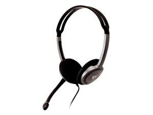 V7 HA212 Lightweight Stereo Headset with Microphone - Black & Grey V7 HA212 Lightweight Stereo Headset with Microphone - Black & Grey