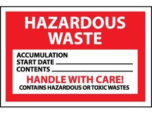 NMC HW19-LABELS, HAZARDOUS WASTE HANDLE WITH CARE, 4X6, PS VINYL, 25/PK (PAK OF 25) NMC HW19-LABELS, HAZARDOUS WASTE HANDLE WITH CARE, 4X6, PS VINYL, 25/PK (PAK OF 25)
