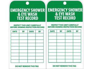 NMC RPT37 Tags, Emergency Shower And Eye Wash Test Record, 6" X 3", White/Green, NMC RPT37 Tags, Emergency Shower And Eye Wash Test Record, 6" X 3", White/Green,