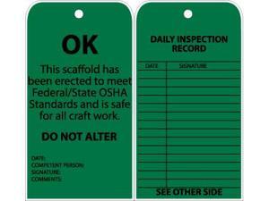 NMC SVT3-TAG, OK THIS SCAFFOLD HAS BEEN ERECTED TO MEET.., GROMMET, 6X3, UNRIP VINYL (PAK OF 25) NMC SVT3-TAG, OK THIS SCAFFOLD HAS BEEN ERECTED TO MEET.., GROMMET, 6X3, UNRIP VINYL (PAK OF 25)