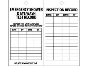 NMC ST514-TAGS, EMERGENCY SHOWER AND EYE WASH TEST RECORD, 6X3, SYNTHETIC PAPER (PAK OF 25) NMC ST514-TAGS, EMERGENCY SHOWER AND EYE WASH TEST RECORD, 6X3, SYNTHETIC PAPER (PAK OF 25)