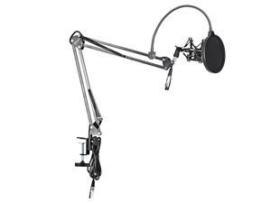 Neewer®NW-35 Microphone Suspension Boom Scissor Arm Stand with Built-in XLR to XLR Cable, Metal Shock Mount, Table Mounting Clamp and Pop Filter Windscreen Mask Shield Neewer®NW-35 Microphone Suspension Boom Scissor Arm Stand with Built-in XLR to XLR Cable, Metal Shock Mount, Table Mounting Clamp and Pop Filter Windscreen Mask Shield