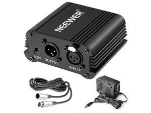 Neewer® 1- Channel 48V Phantom Power Supply Black with Adapter and One XLR Audio Cable for Any Condenser Microphone Music Recording Equipment Neewer® 1- Channel 48V Phantom Power Supply Black with Adapter and One XLR Audio Cable for Any Condenser Microphone Music Recording Equipment