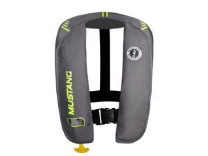 MUSTANG MIT 100 INFLATABLE PFD AUTOMATIC GRAY/YELLOW-GREEN MUSTANG MIT 100 INFLATABLE PFD AUTOMATIC GRAY/YELLOW-GREEN