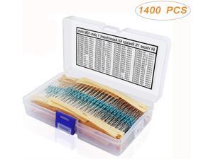 Dicrey Values Resistor Kit, 1400 Pcs 1 Ohm Resistor 1/4W Metal Film Resistors Assortment with Storage Box for DIY Projects Dicrey Values Resistor Kit, 1400 Pcs 1 Ohm Resistor 1/4W Metal Film Resistors Assortment with Storage Box for DIY Projects
