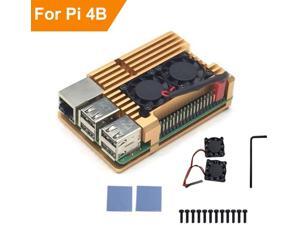 RLTech Raspberry Pi 4 Model B Case, Raspberry Pi Heatsink for Raspberry Pi 4 Model B, Raspberry Pi Fan with Raspberry Pi Case Compatible with Raspberry Pi 4 Model B (Alum-Gold) RLTech Raspberry Pi 4 Model B Case, Raspberry Pi Heatsink for Raspberry Pi 4 Model B, Raspberry Pi Fan with Raspberry Pi Case Compatible with Raspberry Pi 4 Model B (Alum-Gold)