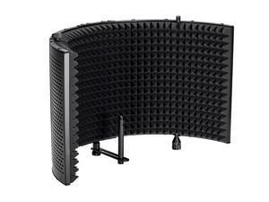 Monoprice Microphone Isolation Shield - Black - Foldable with 3/8 inch Mic Threaded Mount, High Density Absorbing Foam Front And Vented Metal Back Plate - Stage Right Monoprice Microphone Isolation Shield - Black - Foldable with 3/8 inch Mic Threaded Mount, High Density Absorbing Foam Front And Vented Metal Back Plate - Stage Right