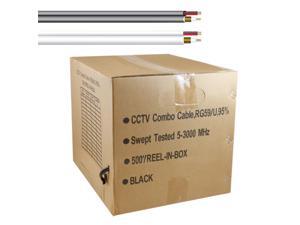 Five Star Cable 500 ft. RG59 Siamese CCTV Combo Coaxial Cable Black - 20AWG RG59 + 18/2 18AWG Power. One Cable Solution - Black Five Star Cable 500 ft. RG59 Siamese CCTV Combo Coaxial Cable Black - 20AWG RG59 + 18/2 18AWG Power. One Cable Solution - Black