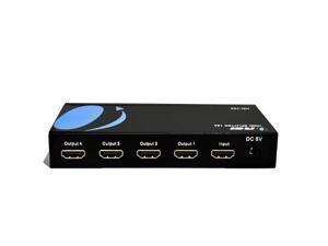 Orei HD-104 1x4 4 Ports HDMI Powered Splitter Ver 1.3 Certified for Full HD 1080P and 3D Support One Input to Four Outputs (Black) Orei HD-104 1x4 4 Ports HDMI Powered Splitter Ver 1.3 Certified for Full HD 1080P and 3D Support One Input to Four Outputs (Black)