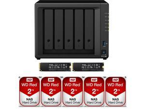 Synology DS1019+ 5-Bay DiskStation Assembled and Tested with 2TB (2x1TB) NVMe SSD Cache and 8GB RAM and 10TB (5 x 2TB) Western Digital RED NAS Drives Synology DS1019+ 5-Bay DiskStation Assembled and Tested with 2TB (2x1TB) NVMe SSD Cache and 8GB RAM and 10TB (5 x 2TB) Western Digital RED NAS Drives