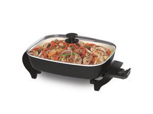 Oster Titanium Infused DuraCeramic™ 12” x 16” Electric Skillet, Black/Eggshell CKSTSKFM16W-TECO Oster Titanium Infused DuraCeramic™ 12” x 16” Electric Skillet, Black/Eggshell CKSTSKFM16W-TECO