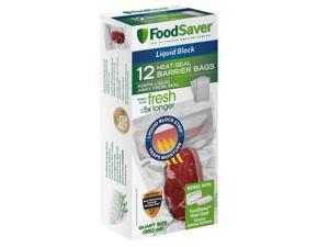 FoodSaver Liquid Block Vacuum-Seal Quart Bags, 12 Count FSFSBFLB216-NP FoodSaver Liquid Block Vacuum-Seal Quart Bags, 12 Count FSFSBFLB216-NP