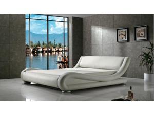 Greatime B1070 CKING White Comtemparay Upholstered Bed Greatime B1070 CKING White Comtemparay Upholstered Bed
