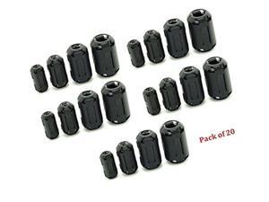 AUCH 20Pcs Clip-on Ferrite Ring Core Black RFI EMI Noise Suppressor Cable Cli... AUCH 20Pcs Clip-on Ferrite Ring Core Black RFI EMI Noise Suppressor Cable Cli...