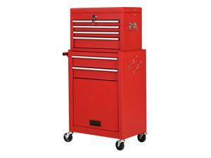 2 in 1 Rolling Cabinet Storage Box Garage Chest Organizer with 6 Drawers Red 2 in 1 Rolling Cabinet Storage Box Garage Chest Organizer with 6 Drawers Red