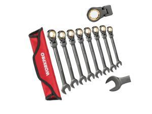WORKPRO 8-piece Flex-Head Ratcheting Combination Wrench Set, Cr-V Constructed... WORKPRO 8-piece Flex-Head Ratcheting Combination Wrench Set, Cr-V Constructed...