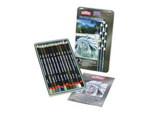 Derwent Tinted Charcoal Pencil, Assorted Colors, Set of 12 Derwent Tinted Charcoal Pencil, Assorted Colors, Set of 12