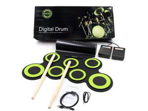 Portable Electronic Roll-Up Drum Kit Foldable Drum Set Built in Speaker With Drum Sticks Foot Pedals 7 Drum Pads Headphone Jack For Practice Starters Kids Portable Electronic Roll-Up Drum Kit Foldable Drum Set Built in Speaker With Drum Sticks Foot Pedals 7 Drum Pads Headphone Jack For Practice Starters Kids