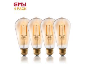 Vintage Edison LED Bulb 2W ST19 Dimmable LED Light Bulb AC120V Amber Glass Decorative LED Filament Bulb 2200K Warm White (4 PACK) Vintage Edison LED Bulb 2W ST19 Dimmable LED Light Bulb AC120V Amber Glass Decorative LED Filament Bulb 2200K Warm White (4 PACK)