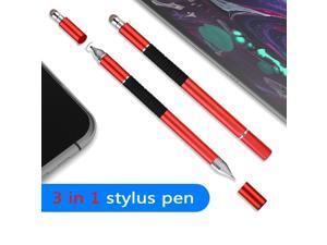 3-IN-1 Dual Tip Capacitive Touch Screen Stylus Pen - Red 3-IN-1 Dual Tip Capacitive Touch Screen Stylus Pen - Red