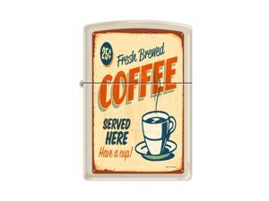 Zippo Coffee Served Cream Matte Windproof Pocket Lighter Zippo Coffee Served Cream Matte Windproof Pocket Lighter