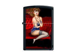 Zippo Lady Red Couch Black Matte Windproof Pocket Lighter Zippo Lady Red Couch Black Matte Windproof Pocket Lighter