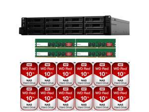 Synology RS2418RP+ 12-Bay RackStation with 64GB RAM and 120TB (12 x 10TB) Western Digital RED NAS Drives Assembled and Tested Synology RS2418RP+ 12-Bay RackStation with 64GB RAM and 120TB (12 x 10TB) Western Digital RED NAS Drives Assembled and Tested