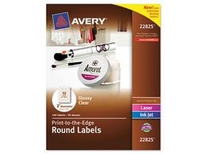Avery 22825 Round Easy Peel Labels, 2 in. Dia., Glossy, Clear, 120-Pack Avery 22825 Round Easy Peel Labels, 2 in. Dia., Glossy, Clear, 120-Pack