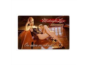 Past Time Signs HB050 Midnight Lace Woodies Pin-up Girl Tin Metal Sign Past Time Signs HB050 Midnight Lace Woodies Pin-up Girl Tin Metal Sign