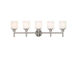 Design House 556225 Aubrey Indoor 5-Light Vanity Fixture, Satin Nickel Design House 556225 Aubrey Indoor 5-Light Vanity Fixture, Satin Nickel