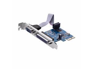 RS232 RS-232 Serial Port COM & DB25 Printer Parallel Port LPT to PCI-E PCI Express Card Adapter Converter RS232 RS-232 Serial Port COM & DB25 Printer Parallel Port LPT to PCI-E PCI Express Card Adapter Converter