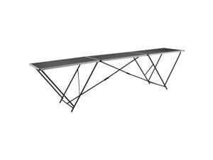 vidaXL Folding Pasting Table MDF and Aluminium 118.1" Trestle Foldable Table vidaXL Folding Pasting Table MDF and Aluminium 118.1" Trestle Foldable Table