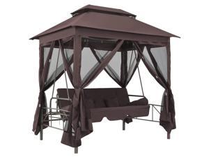 vidaXL Gazebo Swing Chair Coffee vidaXL Gazebo Swing Chair Coffee