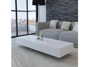 vidaXL Coffee Table High Gloss White 45.3" Accent Tea Side Living Room Stand vidaXL Coffee Table High Gloss White 45.3" Accent Tea Side Living Room Stand