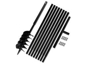 vidaXL Ground Drill Handle 5.9" with Extension Tube 29'6" Steel Auger Digger vidaXL Ground Drill Handle 5.9" with Extension Tube 29'6" Steel Auger Digger