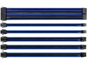 Thermaltake TtMod Sleeve Extension Power Supply Cable Kit ATX/EPS/8-pin PCI-E/6-pin PCI-E with Combs, Blue/Black AC-035-CN1NAN-A1 Thermaltake TtMod Sleeve Extension Power Supply Cable Kit ATX/EPS/8-pin PCI-E/6-pin PCI-E with Combs, Blue/Black AC-035-CN1NAN-A1