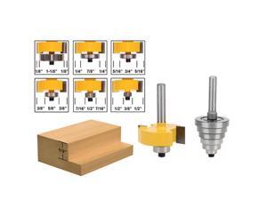 7pcs/set Rabbet Router Bit with 6 Bearings Set -1/2"H - 1/4" Shank Suitable For Solid Wood Particle Board 7pcs/set Rabbet Router Bit with 6 Bearings Set -1/2"H - 1/4" Shank Suitable For Solid Wood Particle Board