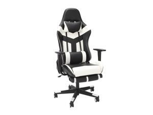 Essentials Collection High Back PU Leather Gaming Chair, with Extendable Footrest, in White (ESS-6075FR-WHT) Essentials Collection High Back PU Leather Gaming Chair, with Extendable Footrest, in White (ESS-6075FR-WHT)