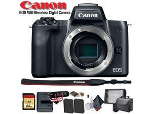 Canon EOS M50 Mirrorless Digital Camera (Intl Model) (2680C001) W/ Bag, Extra Battery, LED Light, Mic, Filters and More - Advanced Bundle Canon EOS M50 Mirrorless Digital Camera (Intl Model) (2680C001) W/ Bag, Extra Battery, LED Light, Mic, Filters and More - Advanced Bundle