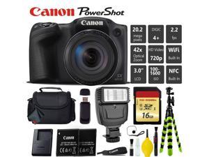 Canon PowerShot SX420 is Digital Point and Shoot Camera + Extra Battery + Digital Flash + Camera Case + 16GB Class 10 Me