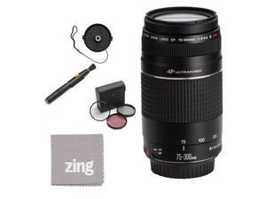 Canon EF 75-300mm f/4-5.6 III USM Telephoto Zoom Lens for Canon SLR Cameras Super Accessory Saver Kit