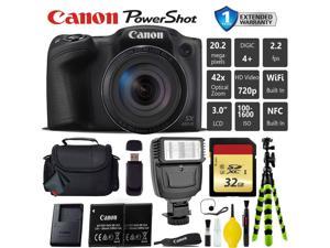Canon PowerShot SX420 is Digital Point and Shoot Camera + Extra Battery + Digital Flash + Camera Case + 32GB Class 10 Me