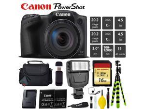 Canon PowerShot SX420 is Digital Point and Shoot 20MP Camera + Extra Battery + Digital Flash + Camera Case + 16GB Class