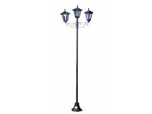 Triple-Heads Street Vintage Outdoor Garden Solar Lamp Post Light Lawn Triple-Heads Street Vintage Outdoor Garden Solar Lamp Post Light Lawn